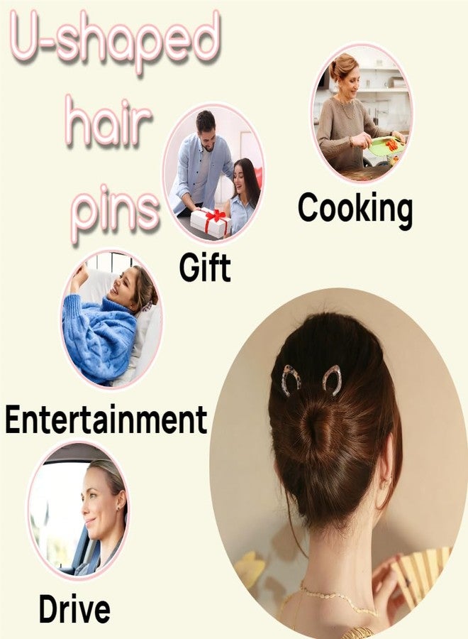 Jimmidy Prestige Hair Pins,French U-Shaped Hair pin 3Pack Elegant Women Hair Accessories Suitable for Thick or Thin Hair (Black, Leopard print, Blue) - Image 5